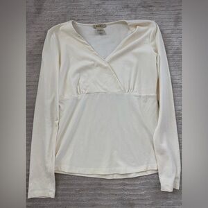 Eddie Bauer Cream Long Sleeve Top Size Small
